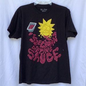 RICK AND MORTY T SHIRT RIPPLE JUNCTION “SZECHUAN DIPPING SAUCE”SIZE L